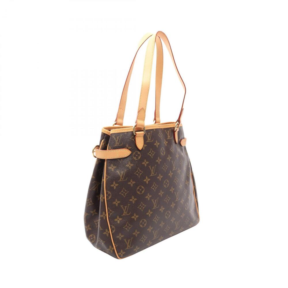 Louis Vuitton Monogram Vertical Canvas Leather Brown Bag Batignolles Tote Brown